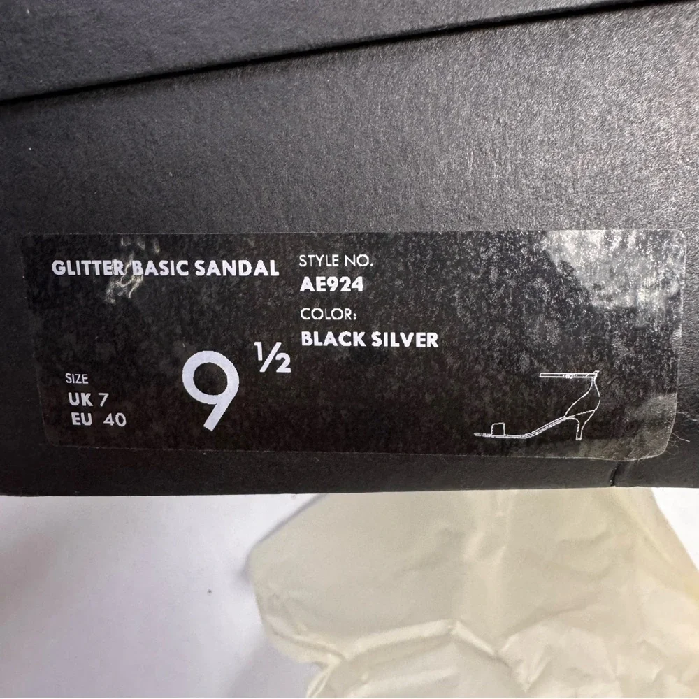 NEW - J. Crew Riley Sandal Stiletto Heels Silver Gunmetal Glitter Size 9.5 NIB
